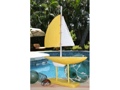 RACING SAIL BOAT YELLOW NAUTICAL 20 HAND CARVED COASTAL decor
