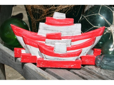 Nautical Napkins Letter Holder Red 8 Nautical Decor