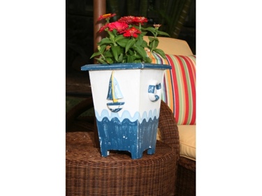 Planter Nautical Decor 12 Blue White Nautical Decor