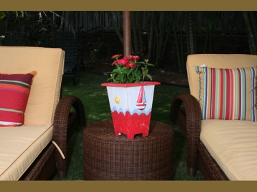 Planter Nautical Decor 12 Red White Nautical Decor