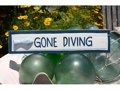 Gone Diving Nautical Sign 12 Blue Beach Decor