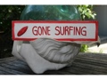 Gone Surfing Nautical Sign 12 Red Beach Decor