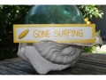 Gone Surfing Nautical Sign 12 Yellow Beach Decor