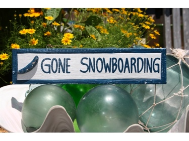 GONE SNOWBOARDING NAUTICAL SIGN 12 BLUE BEACH decor