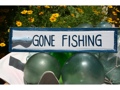 Gone Fishing Nautical Sign 12 Blue Beach Decor