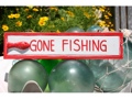 Gone Fishing Nautical Sign 12 Red Beach Decor