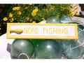 Gone Fishing Nautical Sign 12 Yellow Beach Decor