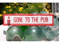Gone To The Pub Nautical Sign 12 Red Nautical Decor