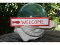Welcome Nautical Sign 12 Red Beach Decor