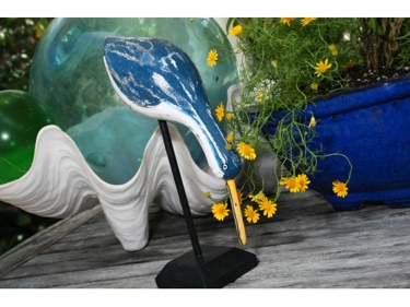 Egret Bird Rustic Blue Coastal 14 Garden Home Decor