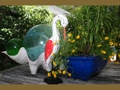 Egret Bird Rustic Red Coastal 14 Garden Home Decor