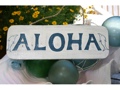 ALOHA BEACH SIGN 14 RUSTIC WHITE BLUE COASTAL decor