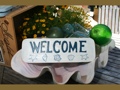 Welcome Beach Sign 14 Rustic White Blue Coastal Decor