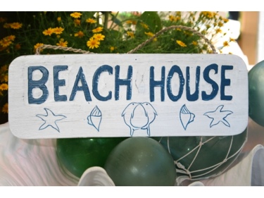 Beach House Cottage Sign 14 Rustic White Blue Coastal Decor