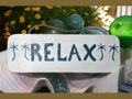 RELAX COTTAGE BEACH SIGN 14 RUSTIC WHITE BLUE COASTAL decor