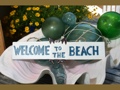 WELCOME TO THE BEACH COTTAGE BEACH SIGN 14 RUSTIC WHITE BLUE COASTAL decor