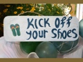 KICK OFF YOUR SHOES BEACH SIGN 14 RUSTIC WHITE BLUE NAUTICAL decor
