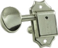 Machine Head Kluson Nickel W Metal Round Buttons 3 + 3 