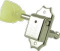 Machine Head Kluson Nickel Pearloid Keystone Buttons 3 + 3 