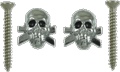 Strap Buttons Grover Skull Chrome 