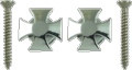 Strap Buttons Grover Iron Cross Chrome 