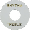 Switchwashers Rhythm White w Black Lettering For Les Paul
