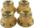 Knob Vintage Top Hat Cream with Gold Top 2 Tone 2 Volume pkg 4