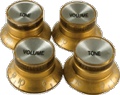 Knob Vintage Top Hat Gold with Chrome Top 2 Tone 2 Volume pkg 4 
