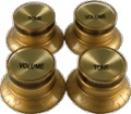 Knob Vintage Top Hat Gold with Gold Top 2 Tone 2 Volume pkg 4 