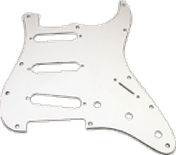 Pickguard Strat 3-Ply White White Black White 