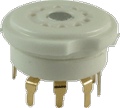 Socket 9 Pin Miniature Ceramic PC Mount Gold Pins