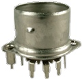 Socket 9 Pin Crimped with Shield Base Micalex PC Mount