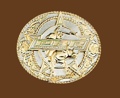 Professional Bullriders Licensed Belt Buckle 2-tone Gold/Silver 3-3/4 x 3-1/4