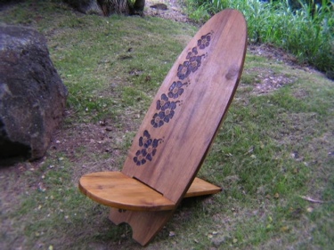 LONGBOARD SURF CHAIR HIBISCUS DESIGN POOL decor