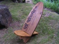 Longboard Surf Chair Hibiscus Design Pool Decor