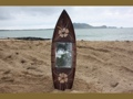 SURFBOARD MIRROR W  HIBISCUS 32SURFING DECOR