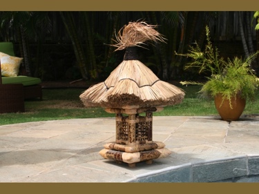 Tiger Bamboo Tiki Lantern Outdoor Light 2.5 Foot