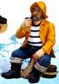 Large 26 Inch Old Salt Sitting Nautical Figure