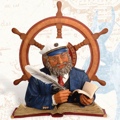 24 Inch H. Wall Plague Captain And Ship Wheel Nautical Ship Wheel
