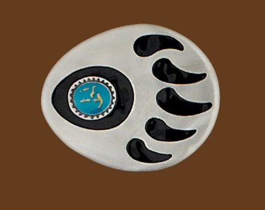 Bear Claw Belt Buckle Turquoise 3 x 2-1/2