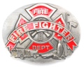 Fire Fighter Belt Buckle Enameled 3 x 2-1/2