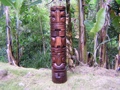 Column Tahitian Tiki Totem 4 Feet Love Prosperity Natural Acacia