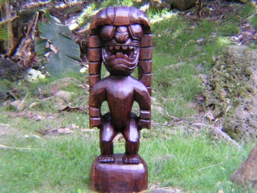 GOD OF KING KAMEHAMEHA 24 STAINED HAND CARVED ? KUKA'ILIMOKU