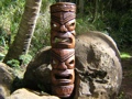 DOUBLE HEADED MASK 39 ACACIA WOOD OCEAN TIKI