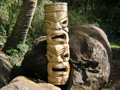 DOUBLE HEADED MASK 39 ACACIA WOOD LOVE PROSPERITY