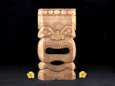 CARVED TIKI MASK NATURAL ACACIA KOA 18 HAWAIIAN TIKI GOD