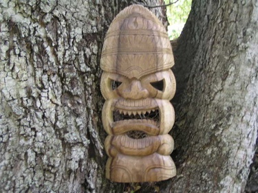 Carved Tiki Mask 18 Hawaiian Tiki God