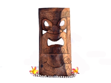 KANALOA TIKI MASK 18 NATURAL COLOR HAWAIIAN TRADITION