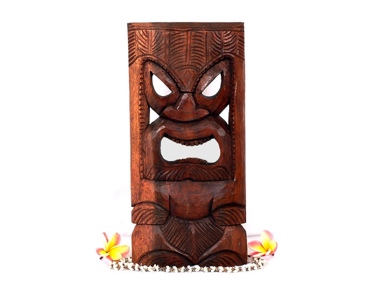KANALOA TIKI MASK 18 BROWN COLOR HAWAIIAN TRADITION