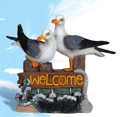 Polystone Twin Seagulls With Welcome Sign 